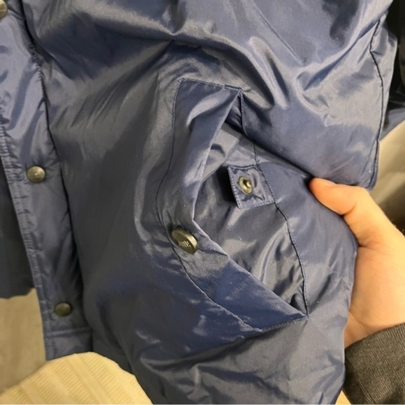 Puma‎ Button Down Windbreaker Navy Blue Jacket Large - Picture 6 of 8